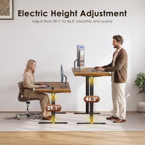 OffiGo 71" Executive Electric Standing Desk Height Adjustable, Rustic Brown - Image 4
