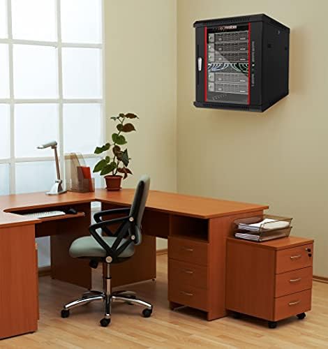 15U Wall Mount Server Rack Cabinet, 19” Locking Network Rack, 24” Deep, Glass Door, with Fan, PDU and Shelf - Image 2
