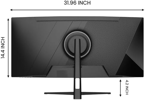 CRUA 34" WQHD 240Hz Ultrawide Curved Gaming Monitor, 1500R, FreeSync, Black - Image 3