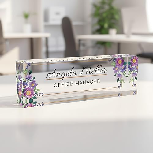 Artblox Personalized Acrylic Desk Name Plate, Modern Style, Office Professional Use by Artblox