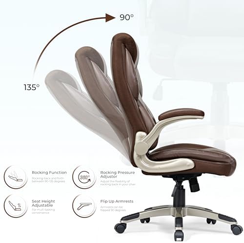 EUREKA ERGONOMIC Galene Executive Office Chair, Brown - Image 5