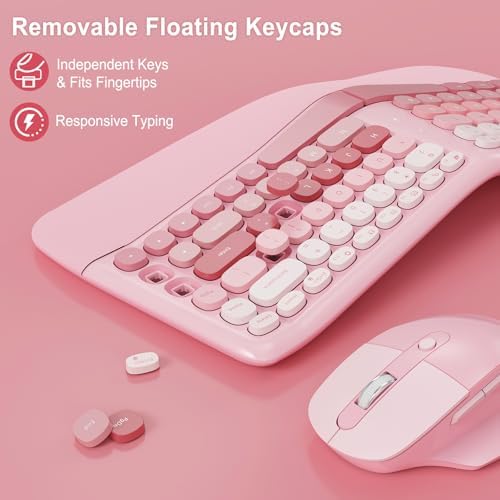 Ergonomic Wireless Keyboard Mouse, Gaming Typewriter Set with Wrist Rest - Image 3