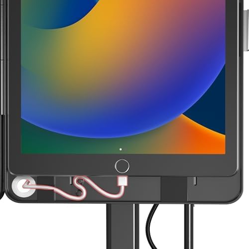 CTA Digital Dual Kiosk Stand – CTA Dual Security Kiosk Stand with Locking Case, Cable, and 360-Degree Rotating Base – Compatible with iPad 7th/ 8th/ 9th Gen 10.2-inch, iPad Air 4, (PAD-ASKB10) – Black - Image 5