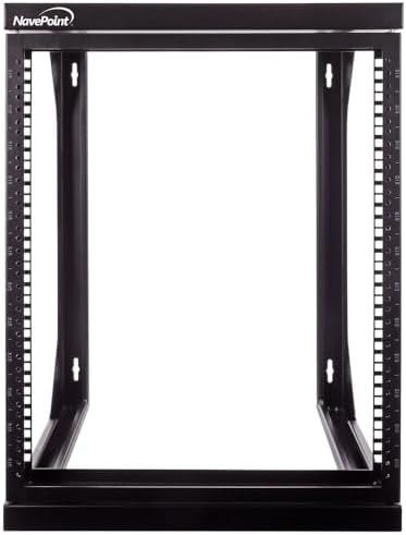 NavePoint 12U Server Rack with Swing Gate - Wall Mount Rack for 19 Inch IT Equipment Open Frame Rack – Network Rack Wall Mount for AV & Server Equipment 18” Deep Rack, Black - Image 5