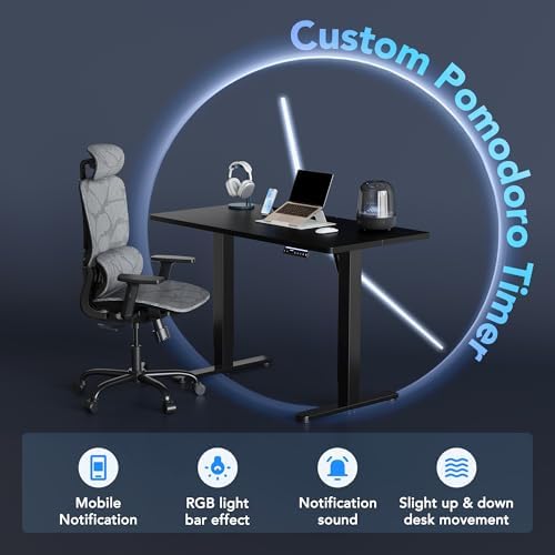 HUANUO AI-Powered Smart Electric Standing Desk, 32 Inch, Black - Image 4