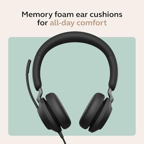 Jabra Evolve2 40 SE (2026 Version) Wired Stereo Noise-Cancelling Headset - Features 3-Microphone Call Technology and USB-C/A Cable - UC, All Platforms - Black - Image 7