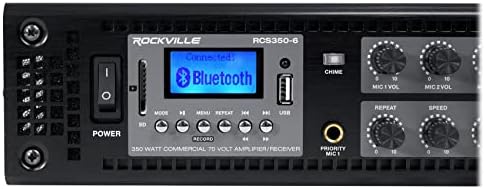 Rockville RCS350-6 350W 6 Zone 70V Commercial Amp with 16 Ceiling Speakers - Image 6