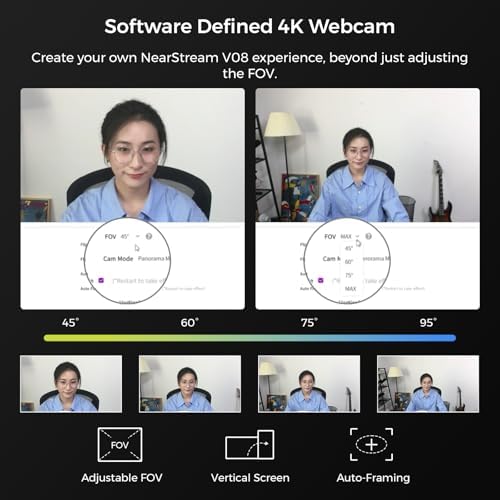 NearStream 4K Webcam for PC with AI Auto Framing and Noise-Canceling Mic - Image 6