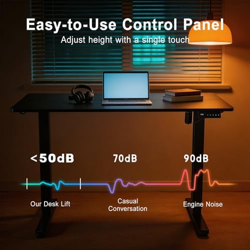 40 Inch Height Adjustable Standing Desk for Home Office, Black - Image 5
