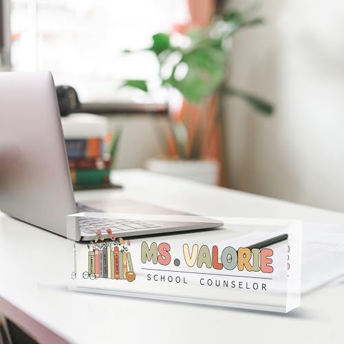 Personalized Name Plate for Desk, Custom Desk Name Plate, Acrylic Name Plate Office Desk Accessories, Personalized Office Gifts for Coworkers Teachers, Employee Appreciation Gifts (C-Teacher) - Image 2