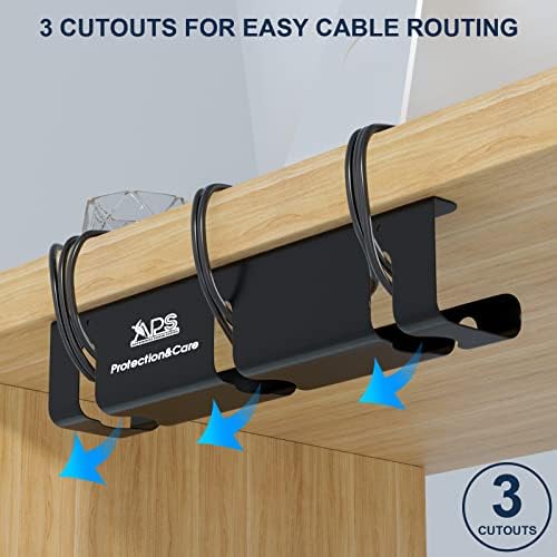 Qiyuan Under Desk Cable Management Tray, 2-Pack No-Drill 16" Cable Raceway - Image 2