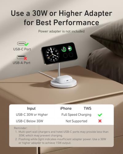 Anker MagGo 2-in-1 MagSafe Compatible Qi2 15W Wireless Charging Stand - Image 3