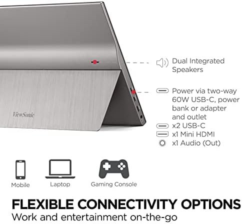 ViewSonic TD1655 15.6 Inch 1080p Touch Screen Portable Monitor, USB C - Image 5