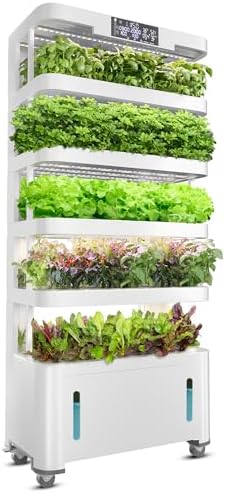Woolooloo Large Hydroponics Growing System Kit, 5-Tier Indoor Herb Garden with Smart Climate Control, Auto Misting, Full Spectrum Grow Light, Vertical Hydroponic System for Home or Commercial by Woolooloo
