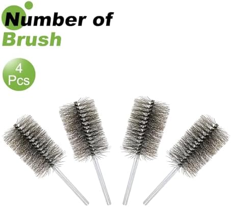 HARFINGTON 4pcs Wire Bore Brush Set 8 Inch Length 2.4 Inch Shank Stainless Steel Bristles Cleaning Brush for Clean Car Part Tube Kitchen Garage - Image 3