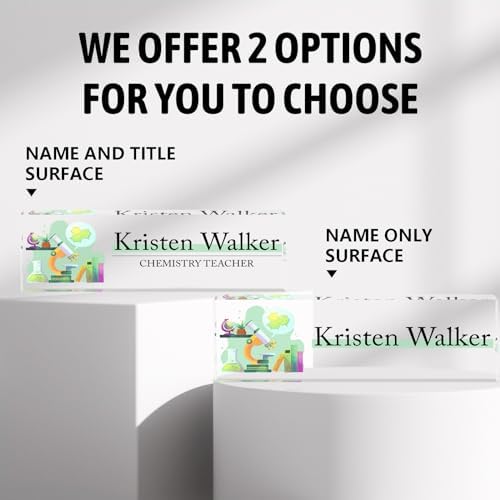 Name Plate for Desk-Personalized Name Plates for Desk-Name Plate Personalized for Office-Gifts for Teacher Boss Employee Appreciation Office Desk Decor (teacher4) - Image 3