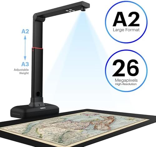 VIISAN Large Format Book & Document Scanner, Capture Size A2/A3, 26MP USB Document Camera with Auto-Flatten, Fingerprint Removal Technologies, Multi-Language OCR, Compatible with Windows & macOS - Image 2