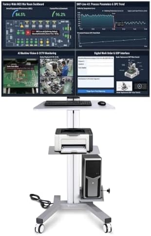 Yescom NexusX Commander Rolling Computer Cart 4-Monitors Industrial by Yescom