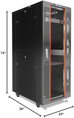 Sysracks 37U Floor Standing Rack Mount Server 39" Depth Deep Network Cabinet, Server Rack with Fan, Removable Side Panels, Locking Glass Door Computer Cabinet Enclosure Network Rack Case SRF 37.6.10 - Image 7