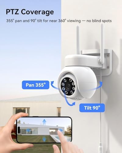 Wireless Security Camera System with 10" Monitor, 2X 3MP PTZ Camera - Image 3
