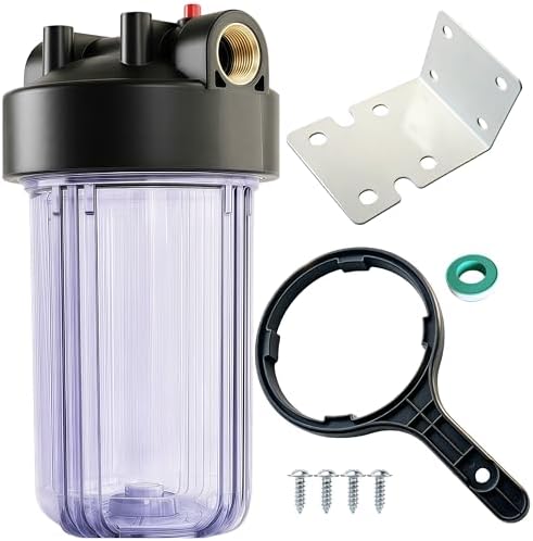 WH-C10HD 10" x 4.5" Whole House Water Filter Housing, Clear by AquaWeaver