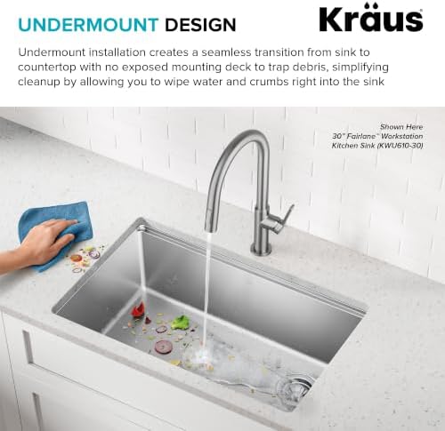 KRAUS Fairlane 15 in Undermount Workstation Single Bowl 18-Gauge Stainless Steel Bar Kitchen Sink with Accessories, KWU631-15 - Image 6
