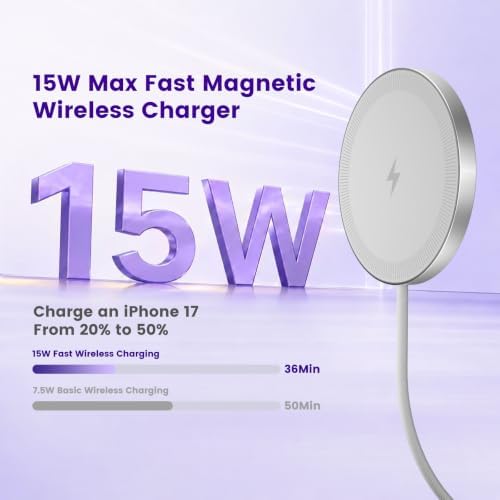 15W Wireless Charger for Apple MagSafe Charger, Magnetic Fast Charging Pad - Image 2