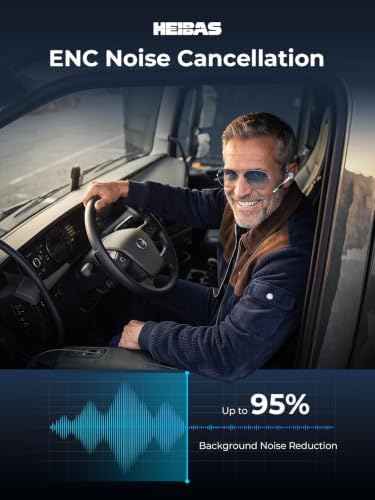 HEIBAS Bluetooth Headset, Wireless Earpiece with Mic for Work - Image 6