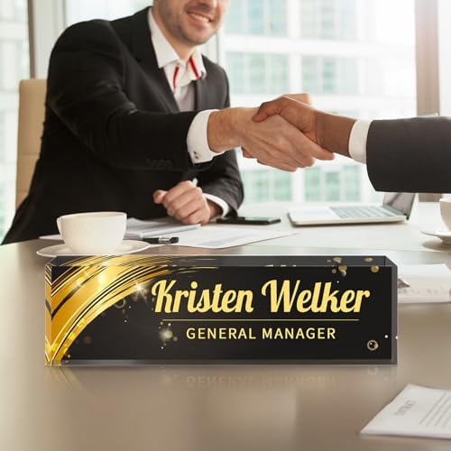 Custom Office Name Plate for Desk - Desk Name Plate Personalized Gifts for Coworkers, Boss, Employees, Teacher, Nurse - Office Desk Decor for Women Men - Employee Appreciation Gifts (Business Style) - Image 3