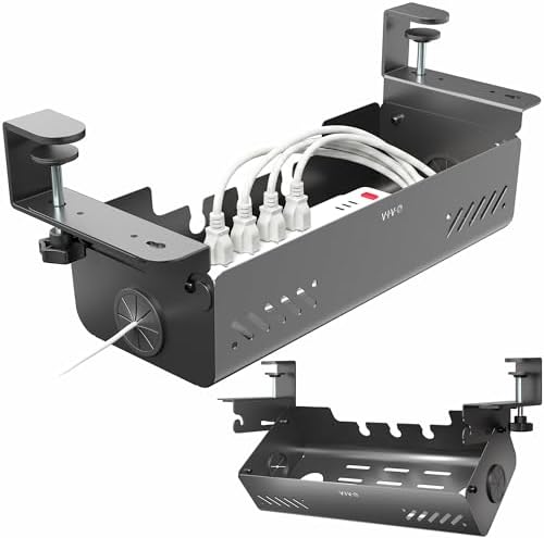VIVO Black Clamp-On Flip-Open 19 in Cable Management Box, DESK-ACMB20-C by VIVO