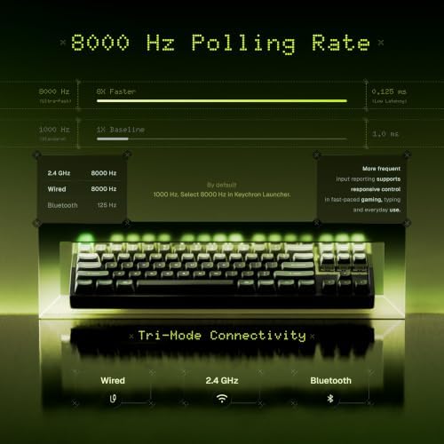 Keychron K8 Ultra 8K Wireless Mechanical Keyboard, 80% TKL Custom Keyboard with Aluminum Frame, 8000Hz, 2.4GHz/Bluetooth/Wired, Hot-Swappable RGB - Image 2