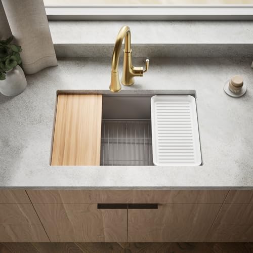Kohler 33712-PC-CM3 Billings® 29" undermount single-bowl workstation kitchen sink, Matte Taupe - Image 2