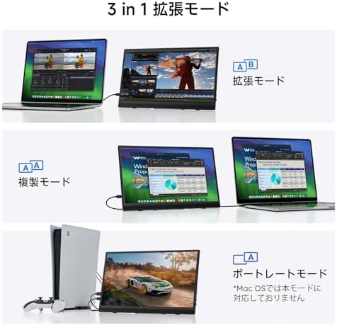 Portable Monitor Travel Monitor for Laptop with Foldable Stand & Carry Case (Standard 3) - Image 6