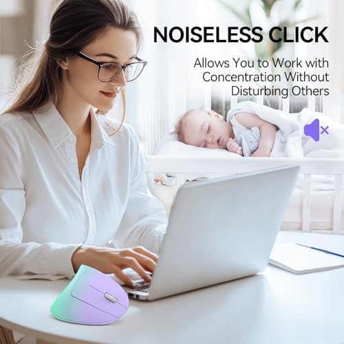 TECKNET Ergonomic Mouse, 4800 DPI Wireless Bluetooth Vertical, 3-Device - Image 7