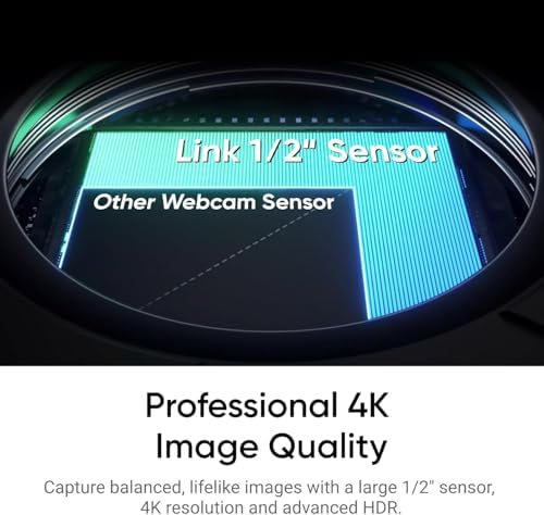 Insta360 Link 2-PTZ 4K Webcam with 1/2" Sensor, AI Tracking, Gesture Control, HDR, Noise-Canceling Mic, Webcam for Laptop, Live Streaming, Gaming (with Tripod Selfie Stick) - Image 4
