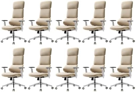 EUREKA ERGONOMIC Remi High Back Office Chair, PU Leather Office Chair with Wheels, Leather Desk Chair, Executive Office Chair Comfy for Home & Office, Off-White (Pack of 10) by EUREKAERGONOMIC