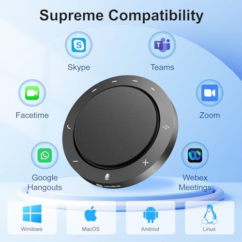 Conference Speaker and Microphone, Dual Al Mics with 360° Voice Pickup & Clear Sound, 10-14H Call Time, Bluetooth & USB-C/A Connection, Speakerphone for 1-6 People, Small Teams & Home Office - Image 7