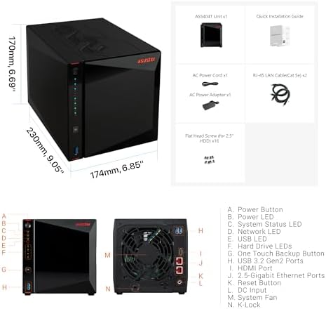 Asustor AS5404T 4 Bay NAS for Content Creators, Video Editors,Photographers - Image 2