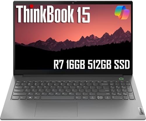 Lenovo ThinkBook 15 Gen 4 Business Laptop (15.6" FHD Anti-Glare, 16GB RAM, 512GB SSD, AMD Ryzen 7 5825U (> Intel i7-1165G7)) Fingerprint, FHD Webcam w/Shutter, Ethernet, Win 11 Pro (Renewed) by Amazon+Renewed