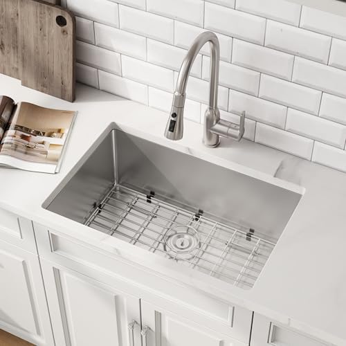 27 Inch Undermount Handmade Single Bowl Kitchen Sink by Quikore