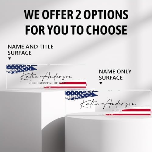 Name Plate for Desk-Personalized Name Plates for Desk-Name Plate Personalized for Office-Gifts for Teacher Boss Employee Appreciation Office Desk Decor (US Flag 5) - Image 3