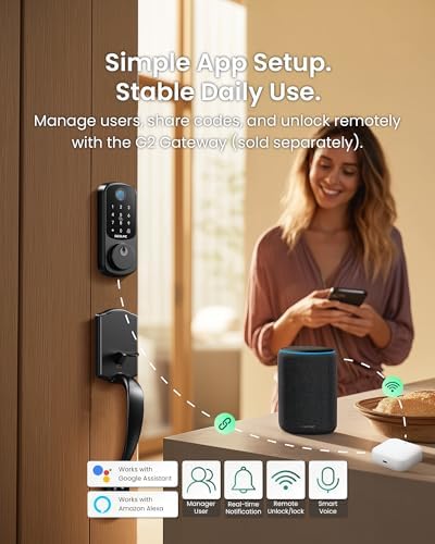DESLOC B200 Smart Front Door Lock Handle Set, Fingerprint & App Control - Image 5