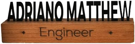 Custom Desk Name Plate with Engraved Title by HunConcept