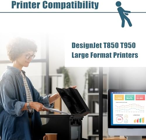 300-ml 738 Black Ink Cartridge Compatible for DesignJet T850 T950 Printer - Image 3