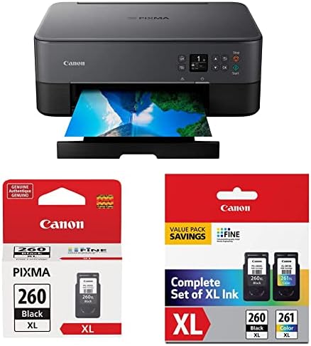 Canon PIXMA TS6420a All-in-One Wireless Inkjet Printer [Print,Copy,Scan], Black & Canon PG-260Xl Black Ink Cartridge & Canon PG-260 XL/CL-261 XL Value Pack by Unknown