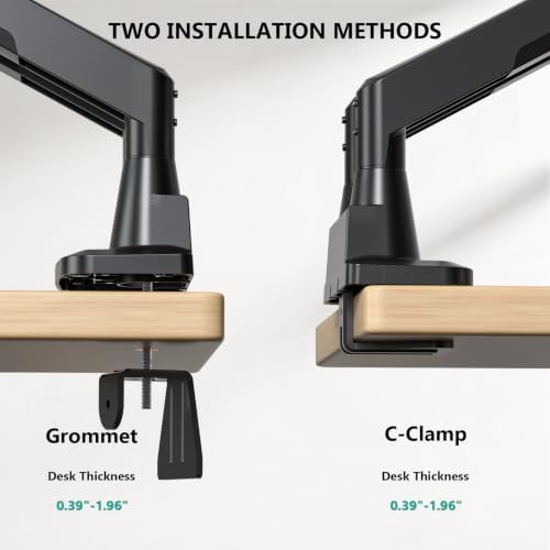 WALI Longer Dual Monitor Arm for 13-43 inch Curved Screens, 33 lbs per Arm - Image 7