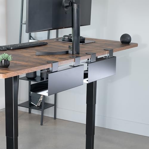 VIVO Black Clamp-on 17 in Cable Management Tray, 2 Pack, DESK-CM6L-2B - Image 5