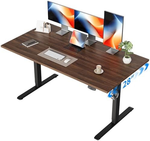 Agilestic 55*28 Inch Height Adjustable Electric Standing Desk, Dark Walnut by Agilestic