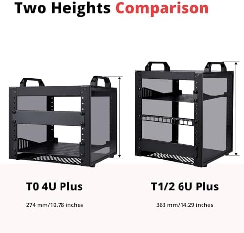 GeeekPi 6U Server Rack, 10 inch Mini Rack for Network, Servers, Audio, and Video Equipment, DeskPi RackMate T1/2 Plus, 10.23inch/260mm Depth (Black) - Image 3