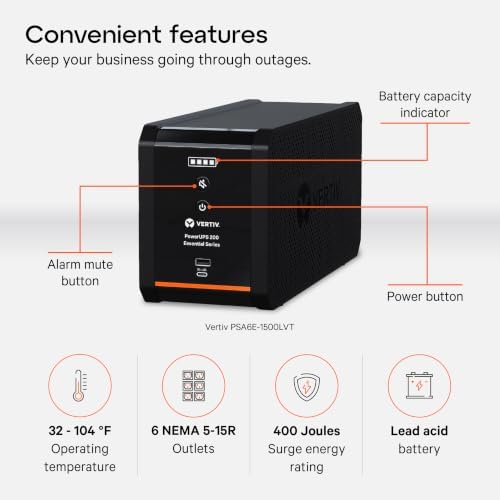 Vertiv Liebert PowerUPS 200 PSA6E-1500LVT UPS Battery Backup 1500VA AVR - Image 3